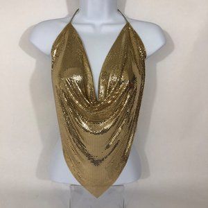 Original Vintage Whiting Davis liquid gold halter